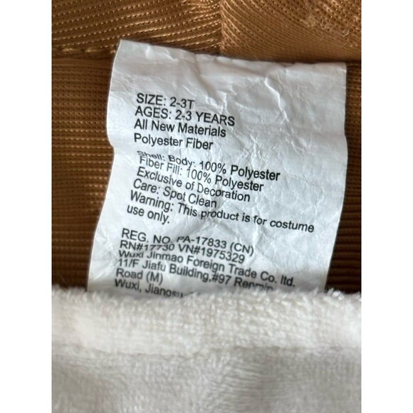 Tiger Full Zip up Fleece Halloween Costume Onesie with Hood Size 2T-3T - Picture 7 of 8